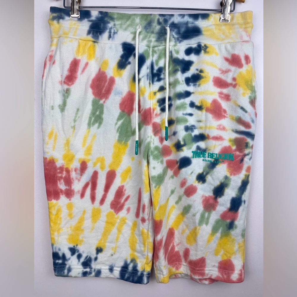 True Religion Men’s Tie Dye Sweat Shorts Small Loungewear Cozycore Activewear